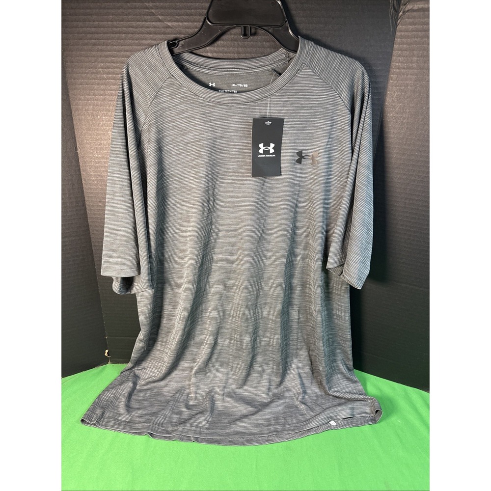 NWT Under Armour Mens Tech Textured Short Sleeve T-Shirt XL Dark Grey HeatGear